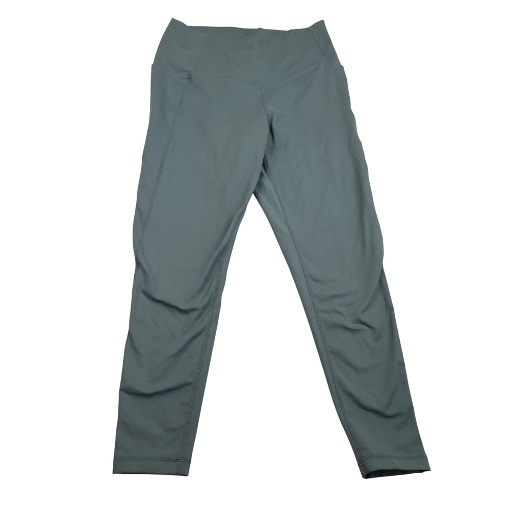 Danskin Womens High Waisted 7/8 Leggings Slate Blue Side Pockets Style 9914 L